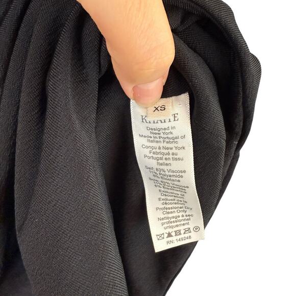 Khaite Cibo Twisted Off The Shoulder Ruched Cut Out Back Bodysuit Black Size XS - Picture 7 of 10